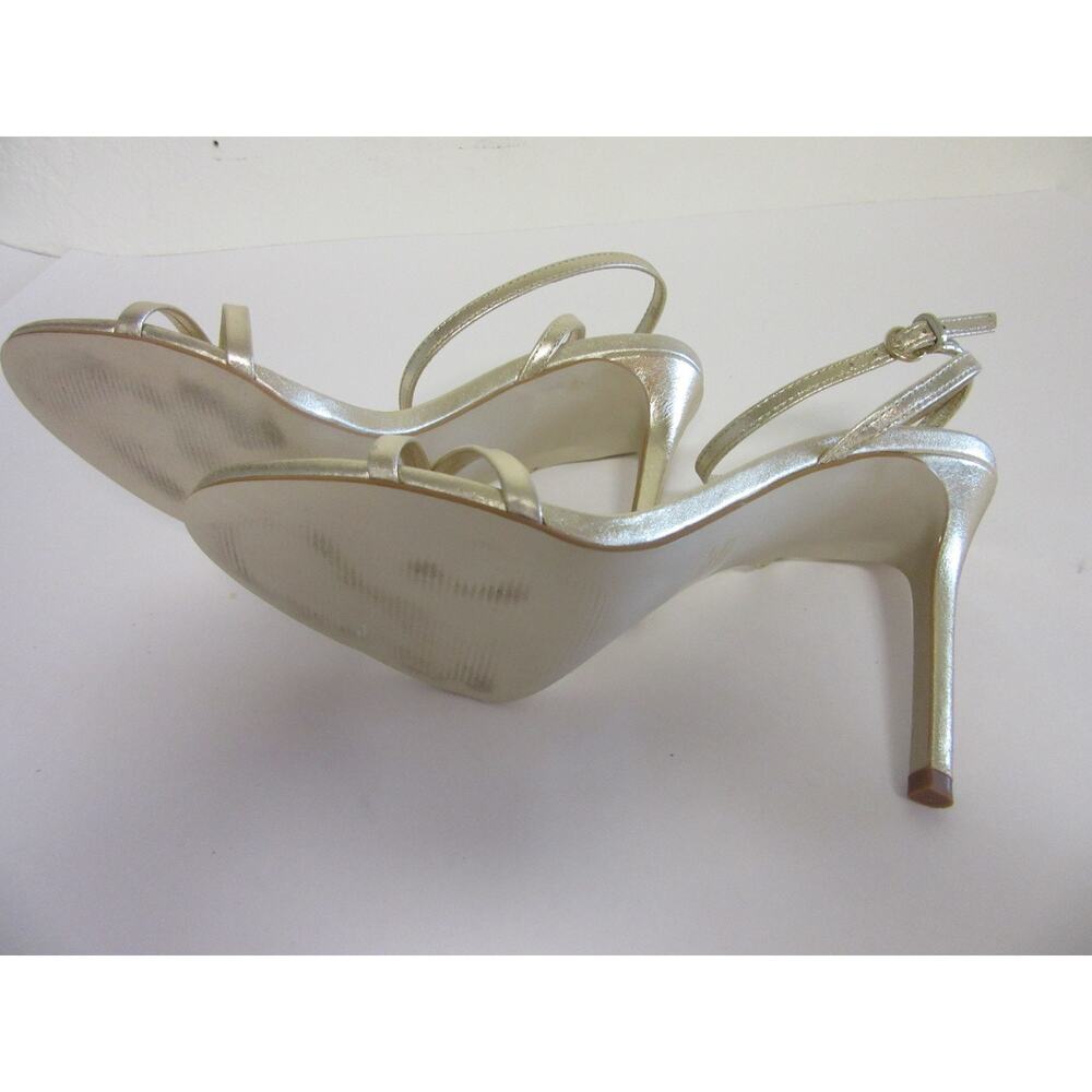 STEVE MADDEN Jypsey Gold Metallic 8.5 Strappy Ankle Closure Open Toe Heels - Picture 7 of 7